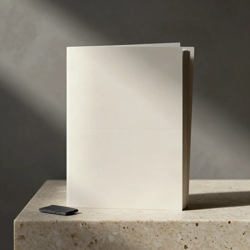 Landing page prototype stack on travertine stone with slate launch badge chip